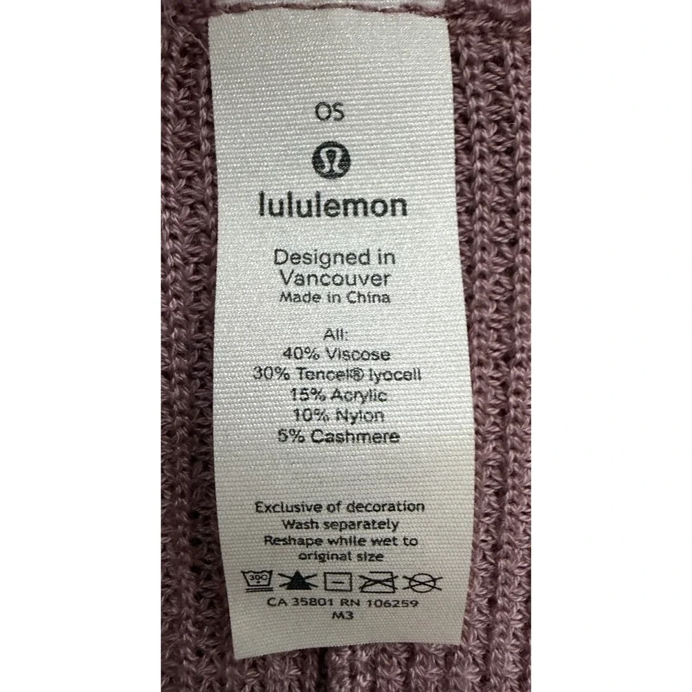 Lululemon Forward Flow Cape‎ Womens  Vintage Mauve One Size Lagenlook Sweater